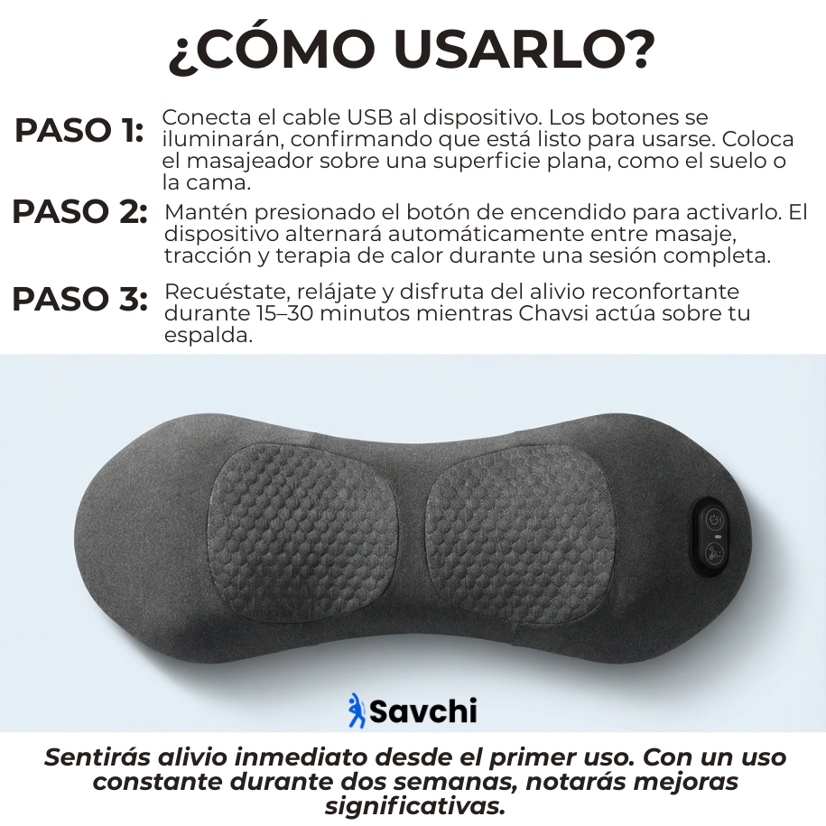 Savchi- Masajeador Lumbar 3 en 1