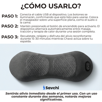 Savchi- Masajeador Lumbar 3 en 1