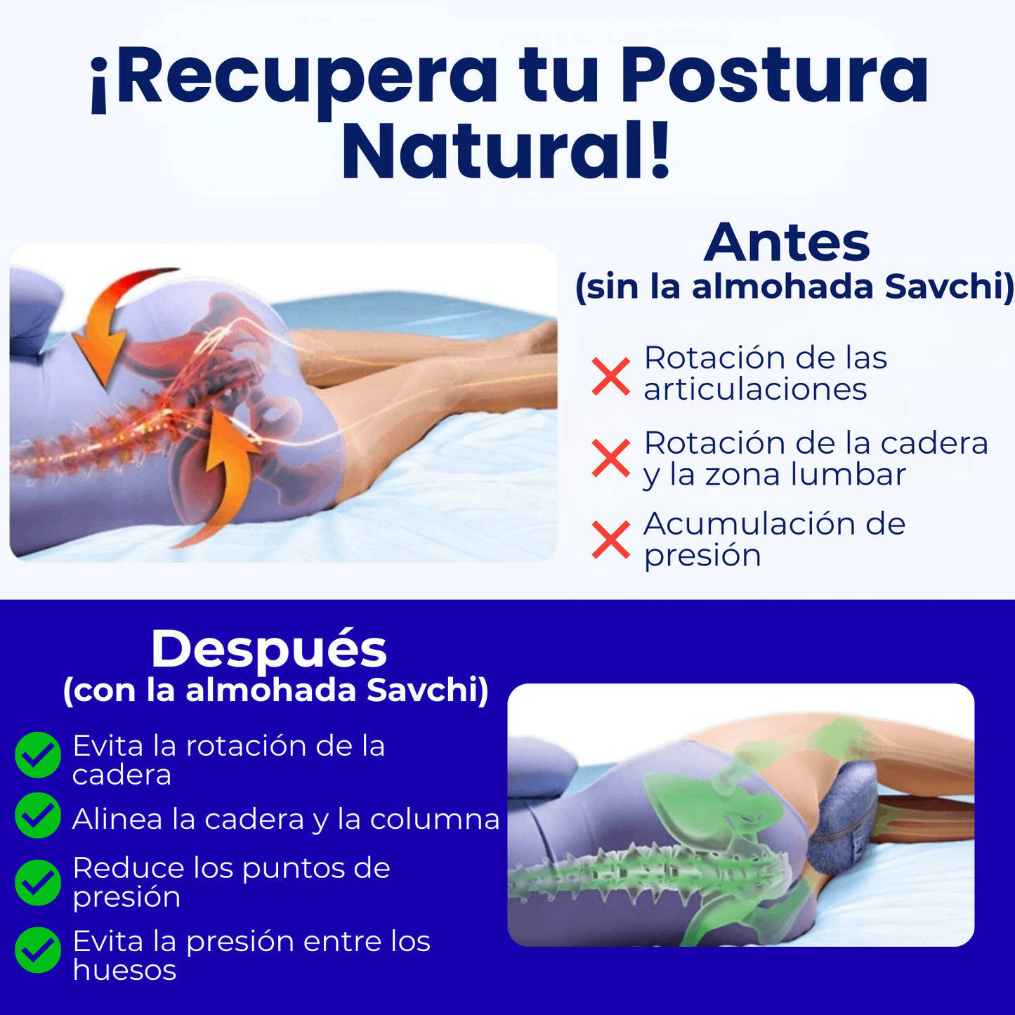 Savchi - Almohada de Soporte Para Piernas Con Memoria