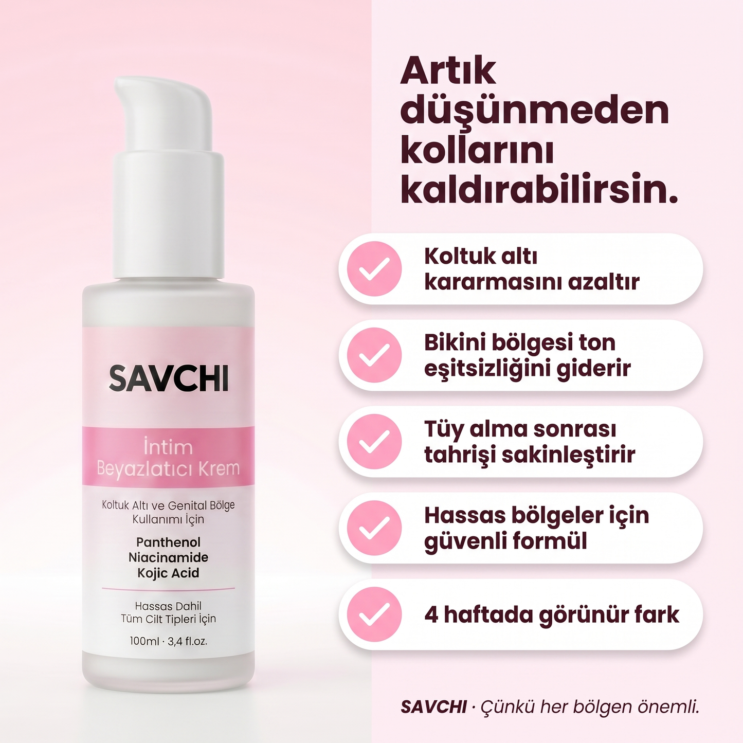 Savchi- Koltuk Altı ve Genital Bölge Beyazlatıcı Krem