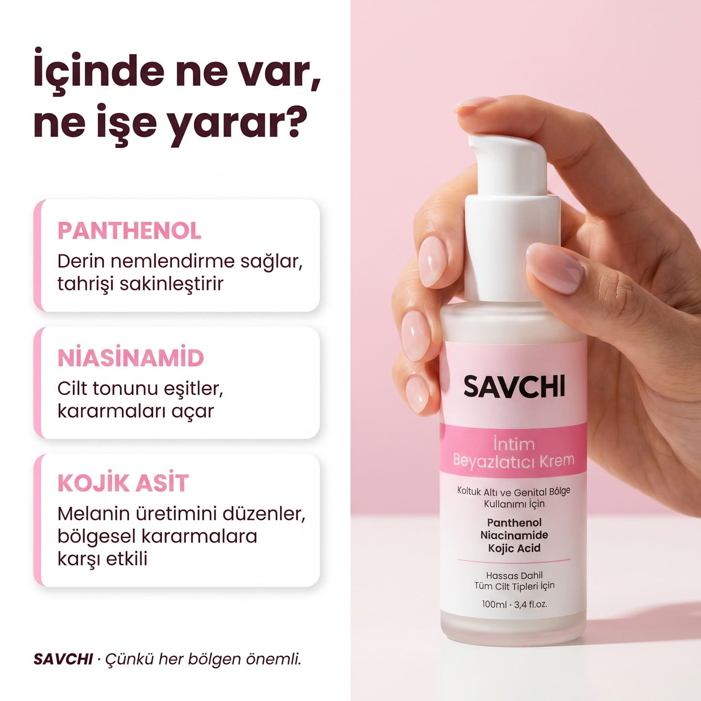 Savchi- Koltuk Altı ve Genital Bölge Beyazlatıcı Krem